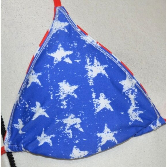 Xhilaration 2 Piece Reversible String Bikini Size L American Flag Patriotic Sexy - Picture 4 of 14